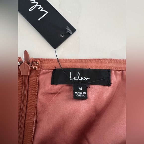 NWT | Lulus | Perfected Elegance Mauve Satin Pleated Strapless Maxi Dress | Sz M - Picture 7 of 10